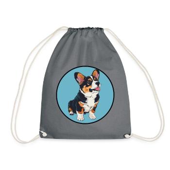 Dog Doberman - Drawstring Bag - grey - Front