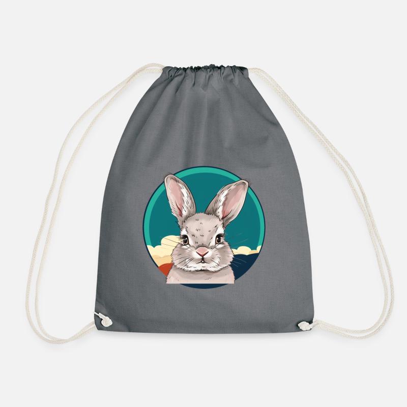 Hase Hasen - Turnbeutel - Grau