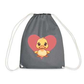 Beak Bird Duck - Drawstring Bag - grey - Front