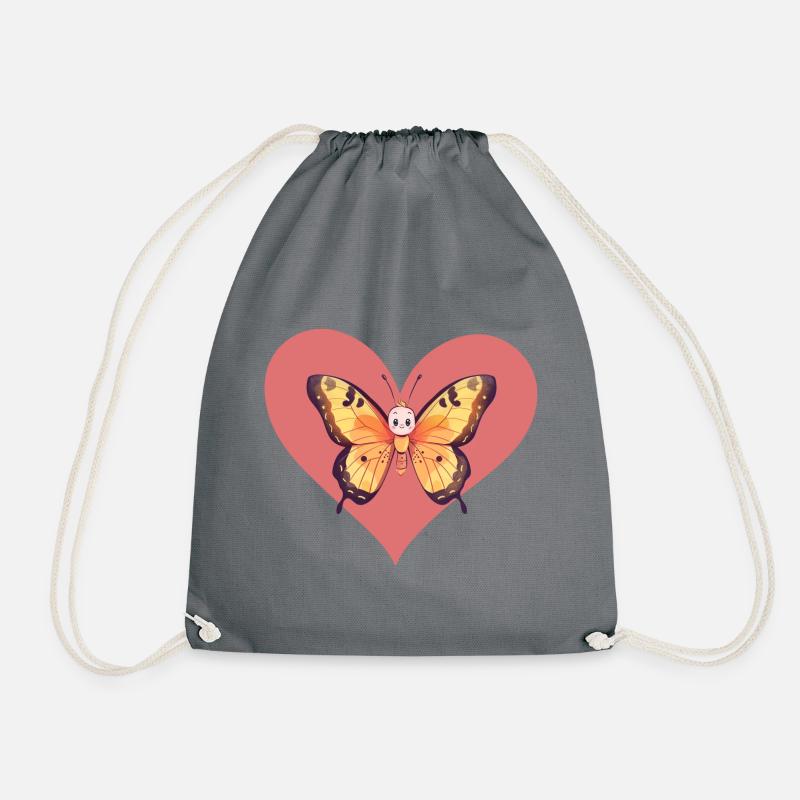 Butterfly Spring Animal - Drawstring Bag - grey