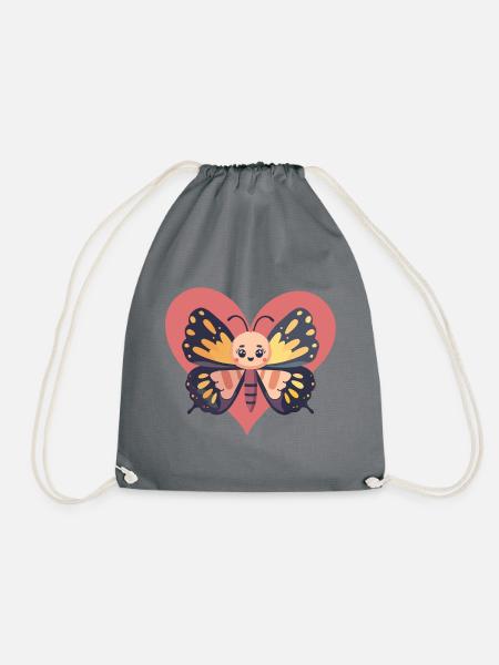 Schmetterling Schmetterlinge Wald - Turnbeutel - Grau