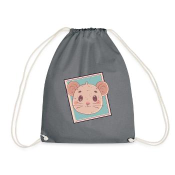 Maus Käse - Turnbeutel - Grau - Vorne
