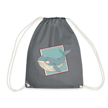 Whale marine animals underwater - Drawstring Bag - grey - Front