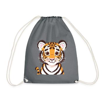 Chat sauvage tigre - Sac de sport léger - gris - Devant