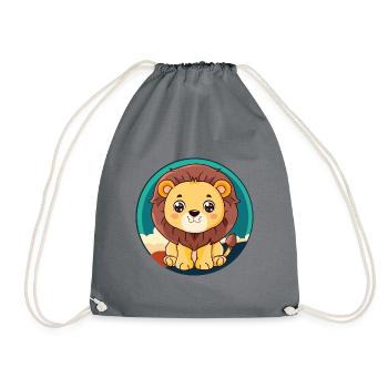 Loewe Lion Lion Head - Drawstring Bag - grey - Front