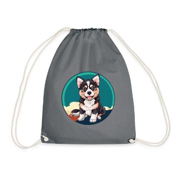 Dog Dog Trainer - Drawstring Bag - grey - Front