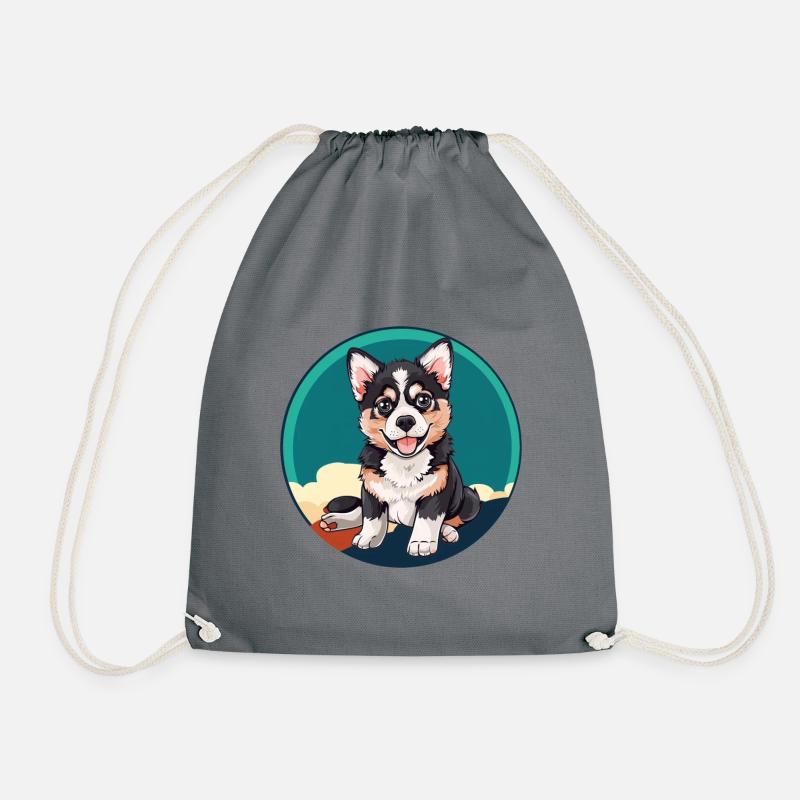 Hund Hunde Hundetrainer - Turnbeutel - Grau