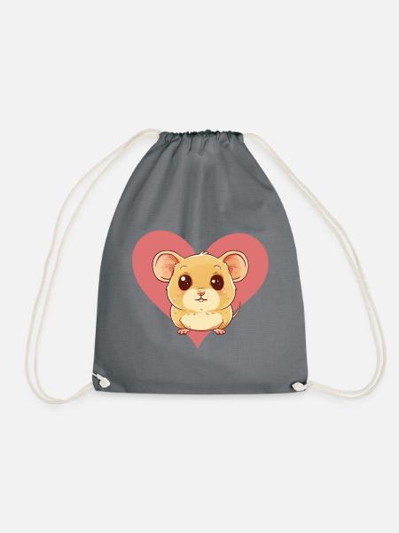 Maus Nagetier Mäuschen - Turnbeutel - Grau