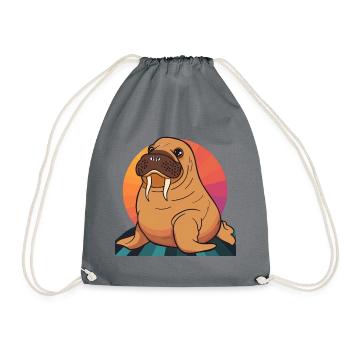 Walrus Alaska Arctic - Drawstring Bag - grey - Front