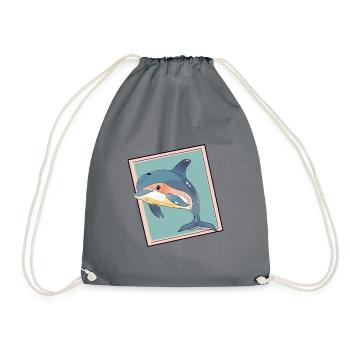 Delfin Meeresbewohner Meer - Turnbeutel - Grau - Vorne