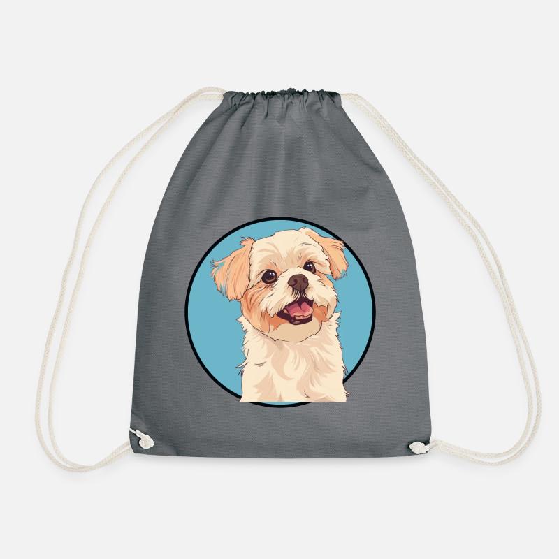 Hund Hundetrainer - Turnbeutel - Grau