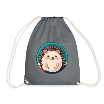 hérisson porc-épic épineux - Sac de sport léger - gris - Devant