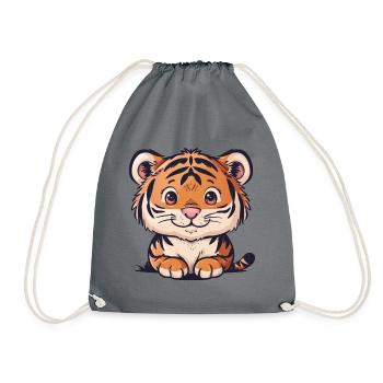 Tiger - Drawstring Bag - grey - Front