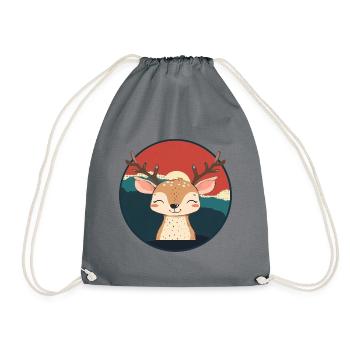 Deer Moose Deer - Drawstring Bag - grey - Front