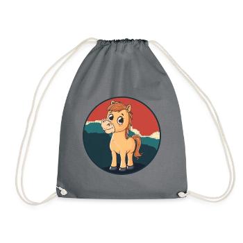 Horse manure hooves - Drawstring Bag - grey - Front