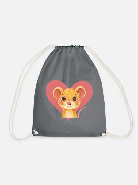 Mäuse Ratte Mäuschen - Turnbeutel - Grau