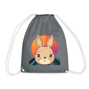 Hasenzahn Hoppelhase Hase - Turnbeutel - Grau - Vorne