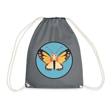 Butterfly Forest Animals - Drawstring Bag - grey - Front