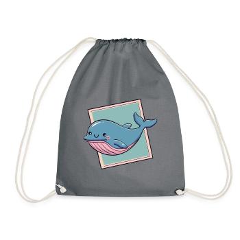 Wal Meeresleben - Turnbeutel - Grau - Vorne