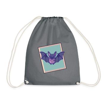 Bat Bats - Drawstring Bag - grey - Front