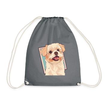 Chien Border Collie Teckel - Sac de sport léger - gris - Devant