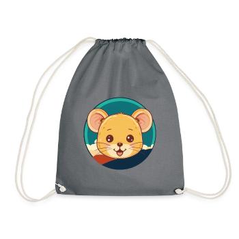 Mouse Rat - Drawstring Bag - grey - Front