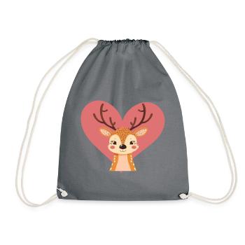Cerf Cerf Bois Chevreuil Chevreuil - Sac de sport léger - gris - Devant