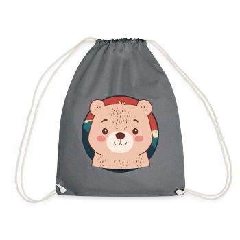 Baer Teddybär Eisbär - Turnbeutel - Grau - Vorne