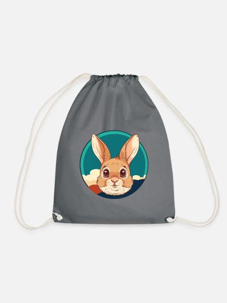 Hasenzahn Hoppelhase Häschen - Turnbeutel - Grau