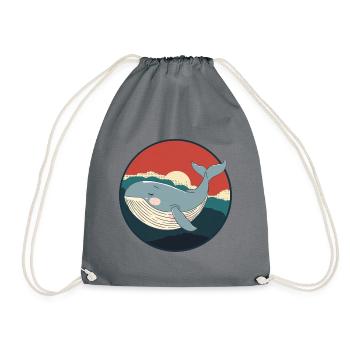 Marine Life Marine Animals Whale - Drawstring Bag - grey - Front