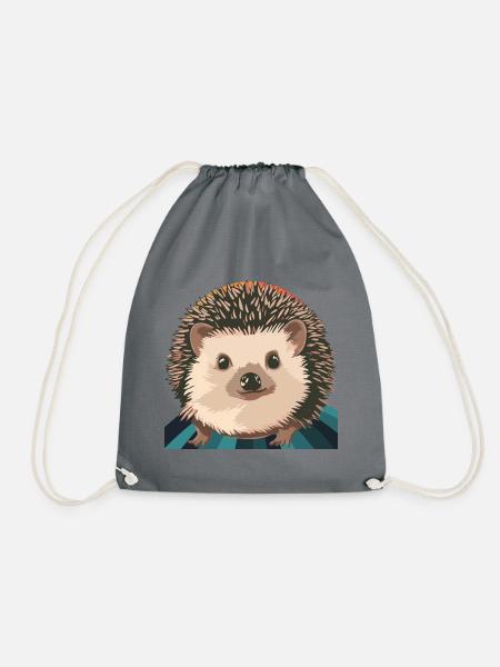 Igel Stachel - Turnbeutel - Grau
