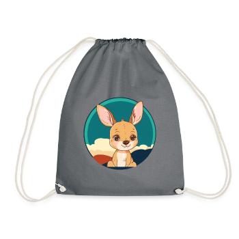Kangaroo Kaenguru Outback - Turnbeutel - Grau - Vorne