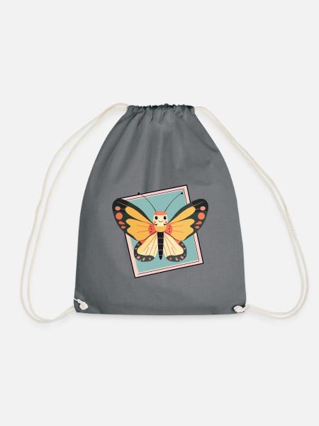 Butterfly Schmetterling - Turnbeutel - Grau