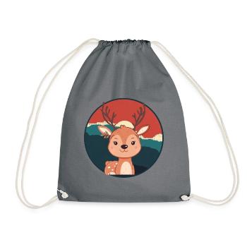 Deer Antlers Forest Dwellers Deer - Drawstring Bag - grey - Front
