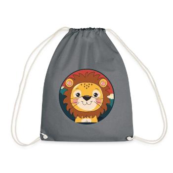 Loewe Leo Gepard - Drawstring Bag - grey - Front