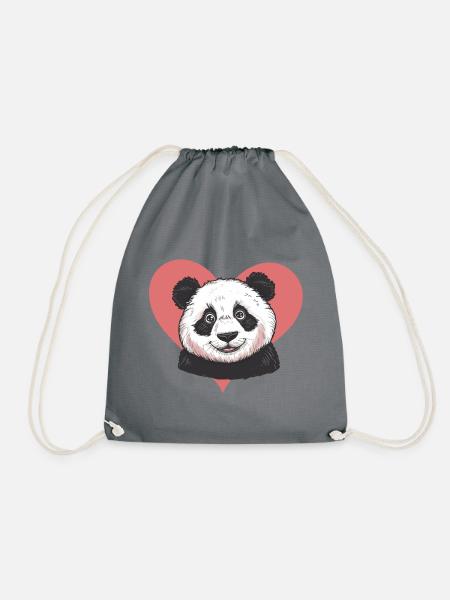 Panda Grizzly - Turnbeutel - Grau