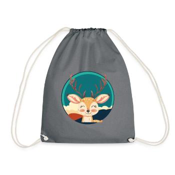 Deer Antlers Forest Dwellers - Drawstring Bag - grey - Front