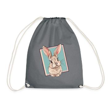 Hase Ostern - Turnbeutel - Grau - Vorne