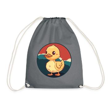 Duck Bird - Drawstring Bag - grey - Front