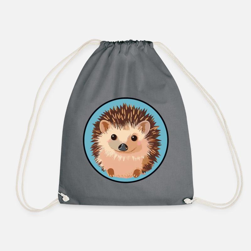 Igel Stachelschwein Herbst - Turnbeutel - Grau
