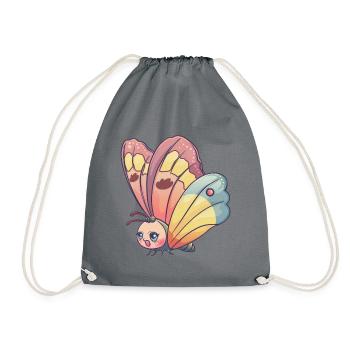 Butterfly Summer Spring - Drawstring Bag - grey - Front