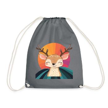 Deer Deer Forest Dweller - Drawstring Bag - grey - Front