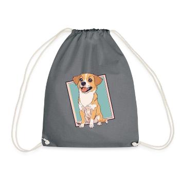 Hund Dackel Hundeliebhaber - Turnbeutel - Grau - Vorne