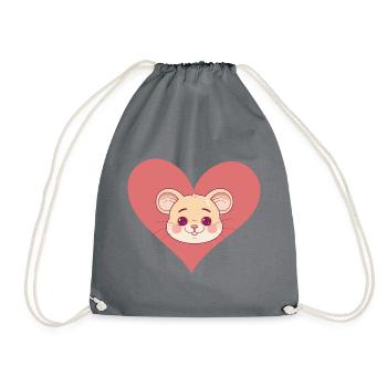 Mouse Rat Rodent - Drawstring Bag - grey - Front