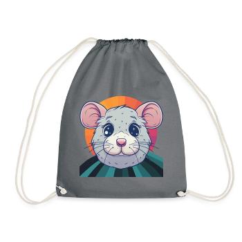 Mice Rodent Rat - Drawstring Bag - grey - Front