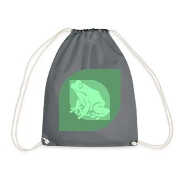 Frosch Amphibie Lurch - Turnbeutel - Grau - Vorne