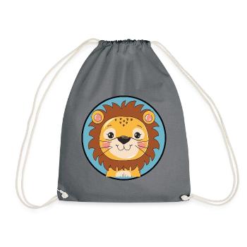Loewe Lioness Lion - Drawstring Bag - grey - Front