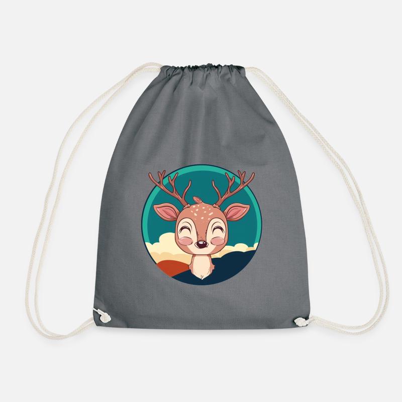 Deer Deer Antlers Forest Dwellers - Drawstring Bag - grey