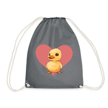 Schnabel Ente Entchen - Turnbeutel - Grau - Vorne