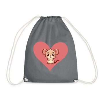 Mice Rodent Mouse - Drawstring Bag - grey - Front